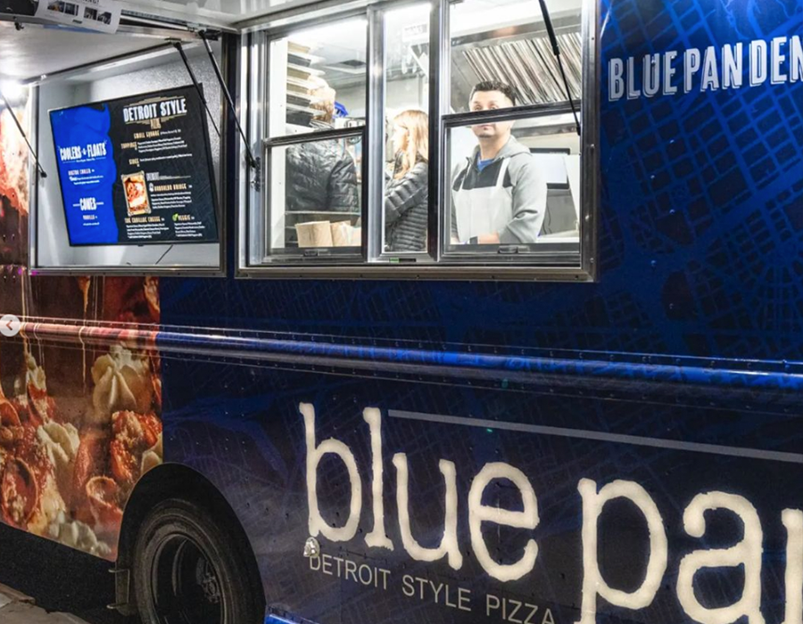 Blue Pan Pizza Food Truck Window
